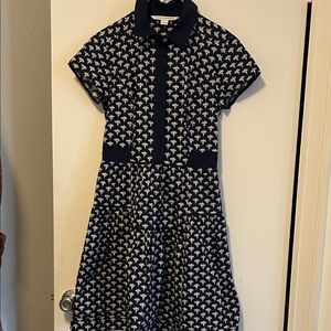 Diane Von Furstenberg Navy and White Kids Dress